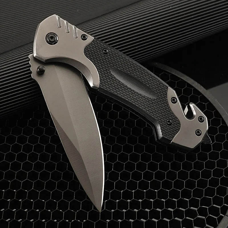 Tactical Survival Knife G10 Camping Folding Knife Stainless Steel Folding Knife Portable Pocket Defense Pocket Knife