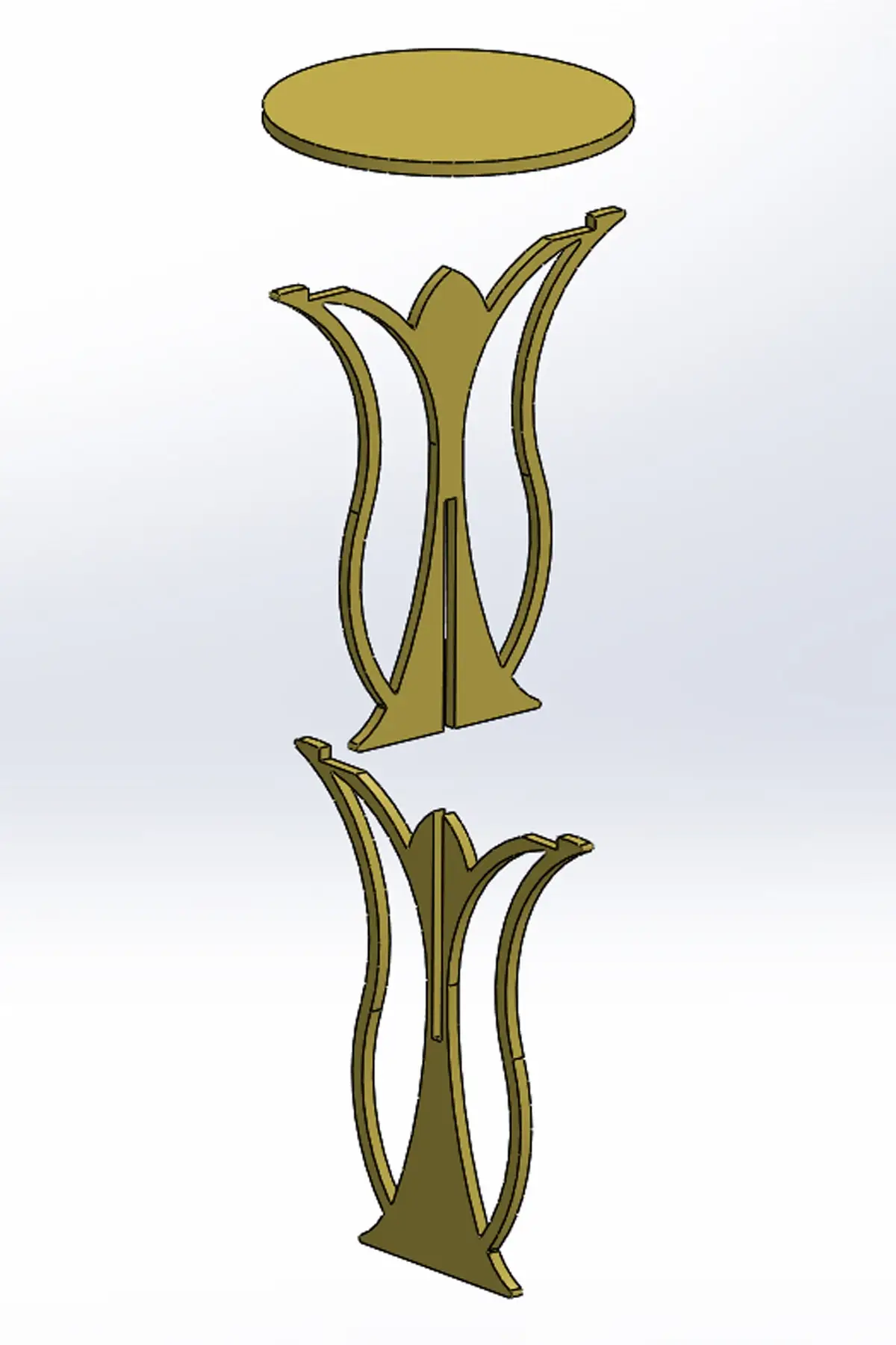 Fiskos – Table basse en Mdf, 18 Mm, motif tulipe, Design élégant