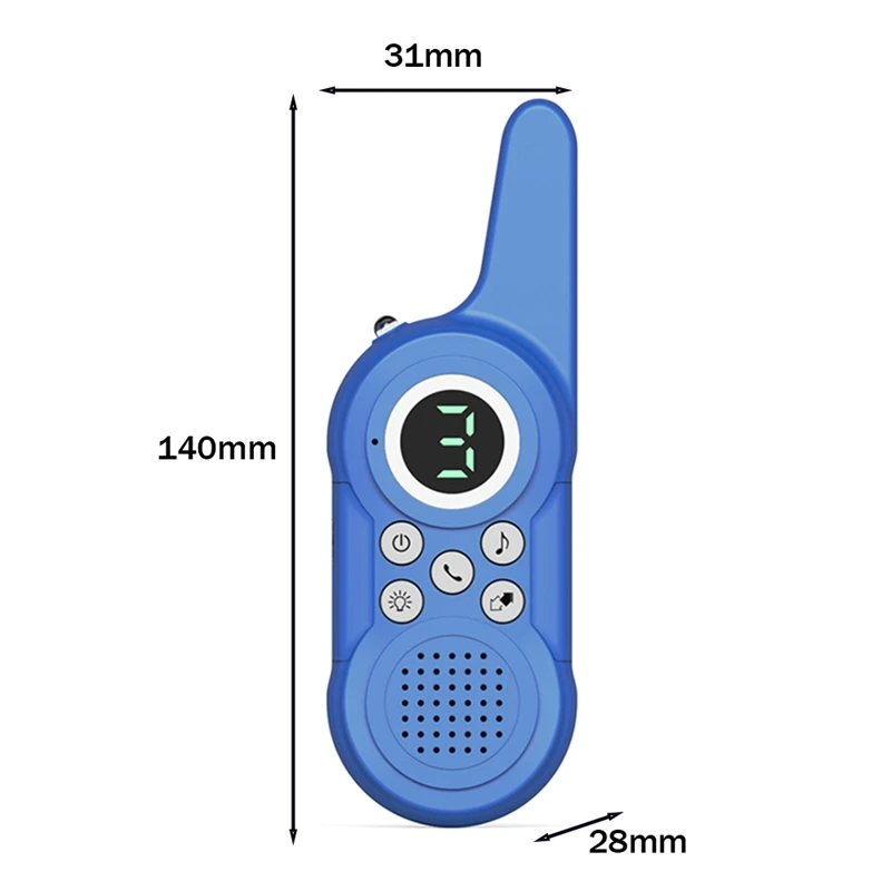أجهزة اتصال لاسلكية زرقاء طويلة المدى للأطفال ، التخييم في الهواء الطلق مع مصباح يدوي ، لعبة هدية للأطفال من 3 إلى 12 سنة ، 2:
