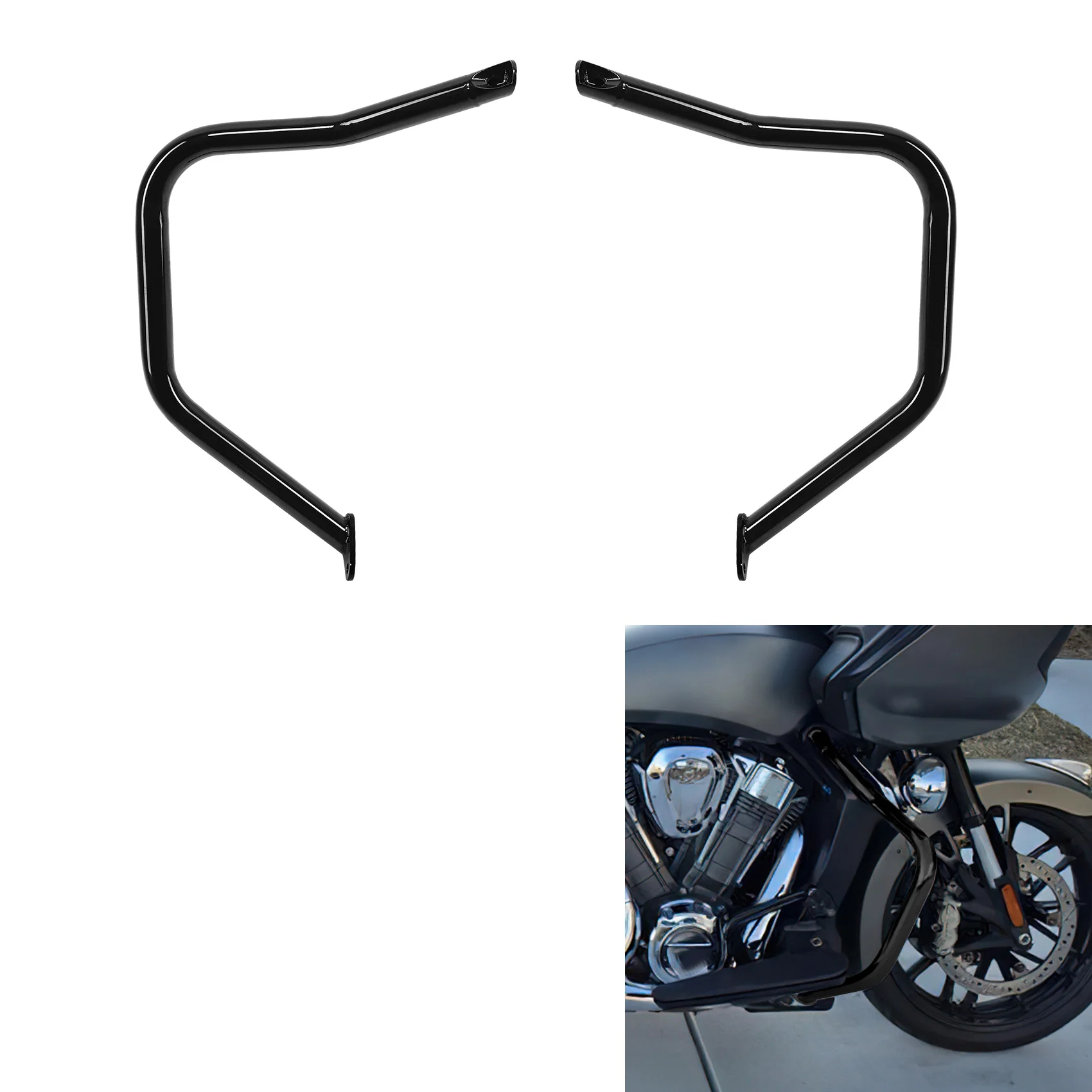 

Motorcycle Black And Chrome Highway Engine Guard Crash Bar Fit For Indian Challenger Dark Horse 2022-2026 2021 2022 2023
