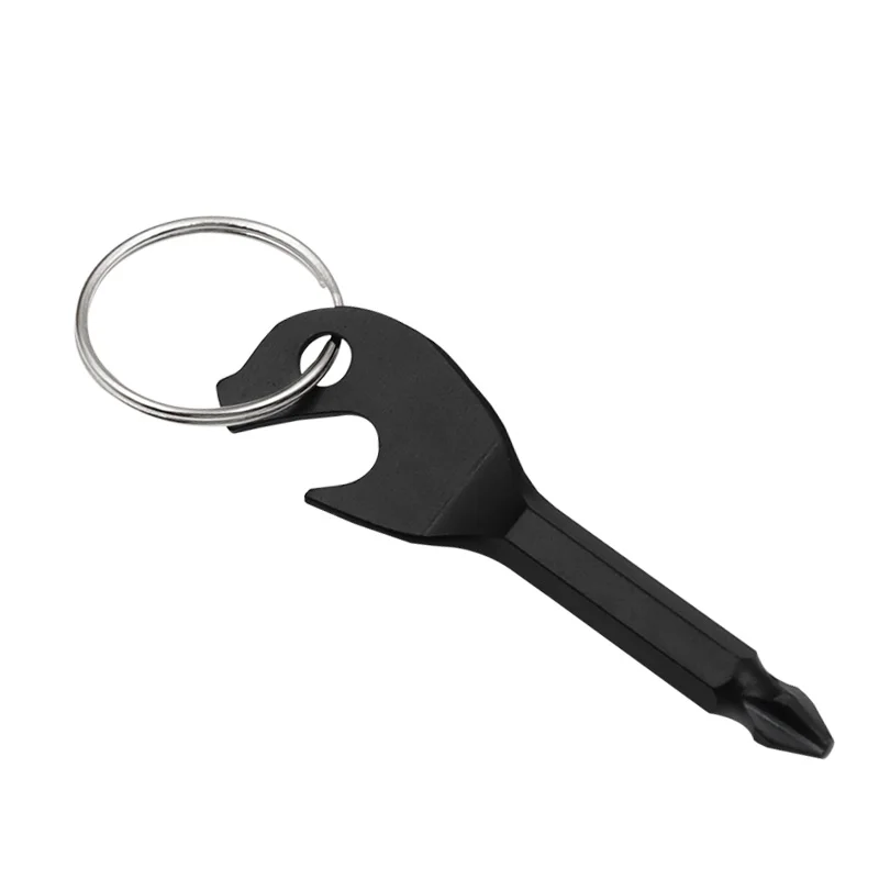 Multifunction Bottle Opener Screwdriver Key Shape Phillips Screwdrivers Keychain Pocket Repair Tool