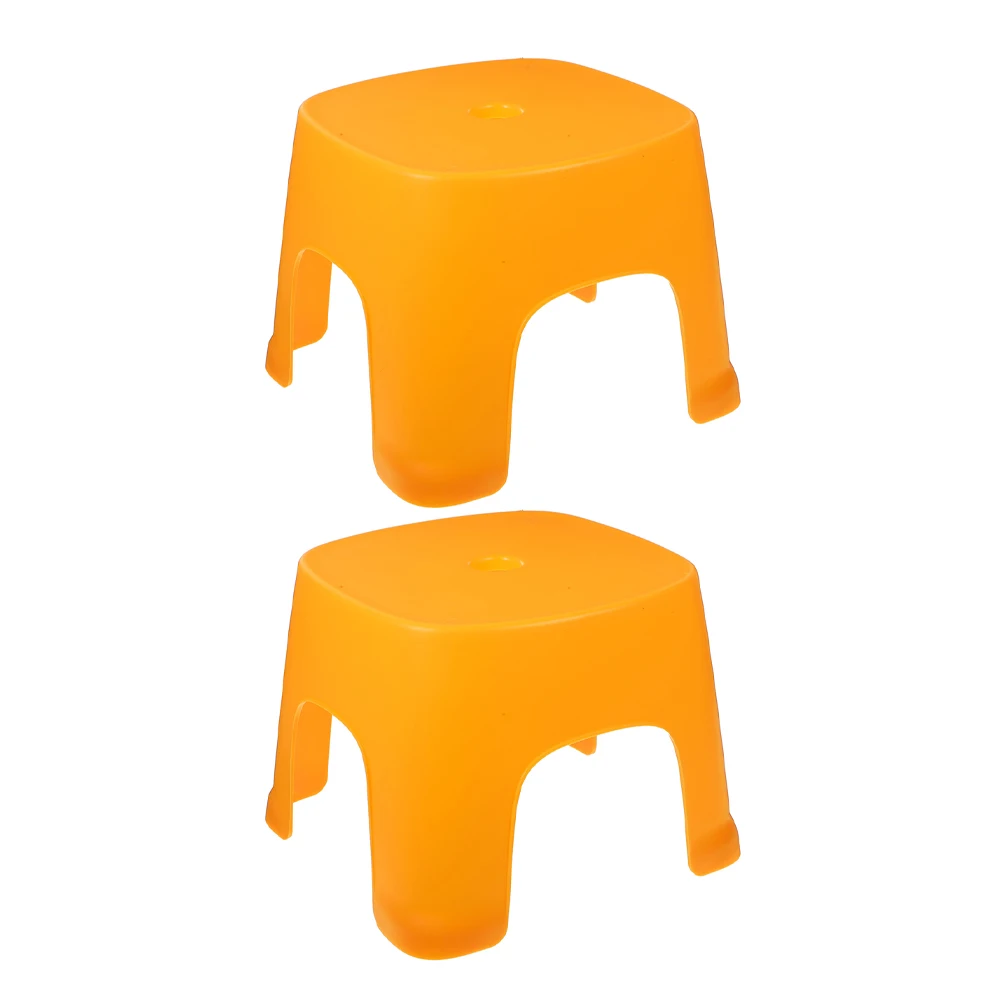 2Pcs Compact Plastic Stool Multipurpose Bathroom Step Stool Stable Footstool for Shower Toilet Training Household Use