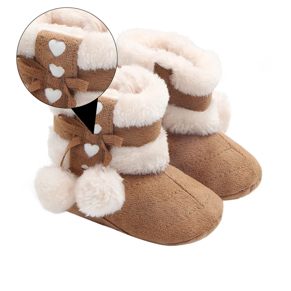 

1Pair Toddler Winter Baby Shoes Bowknot Cotton Soft Sole Prewalkers Christmas Infant Shoes Baby Prewalkers Christmas Shoes,
