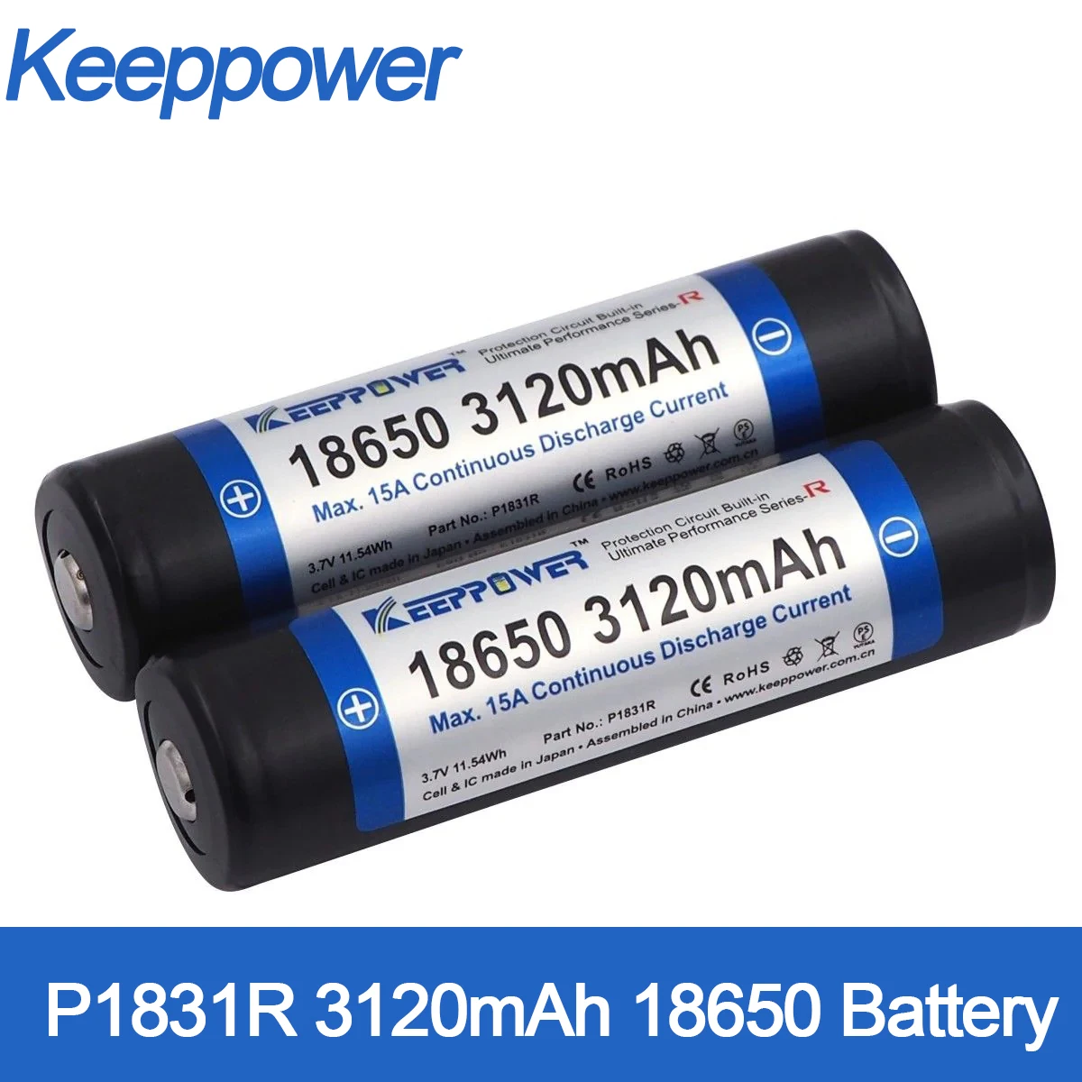 

Литий-ионный перезаряжаемый аккумулятор Keeppower P1831R 3120 мАч 15А (18650)