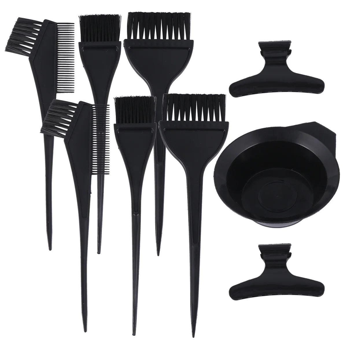 

9pcs Hair Dye Kit Smooth Durable Coloring Tools Set For Salon Home Use Includes 6 Brushes 1 Bowl 2 Clips Hair Coloring Kit