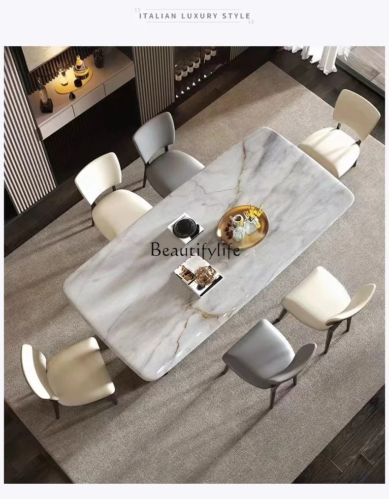 Slate Modern Suspension Dining Table and Chair Household Combination Italian Style