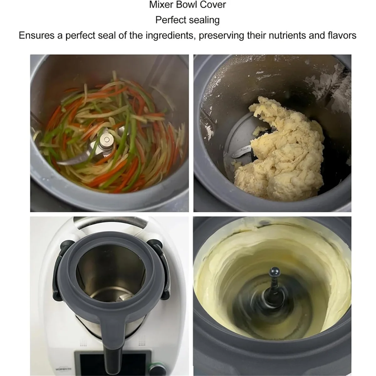 NUOVO set di setaccio e coperchio per farina per miscelatore da cucina TM5 TM6, coperchio per ciotola, setaccio per impastare per gli appassionati di cucina