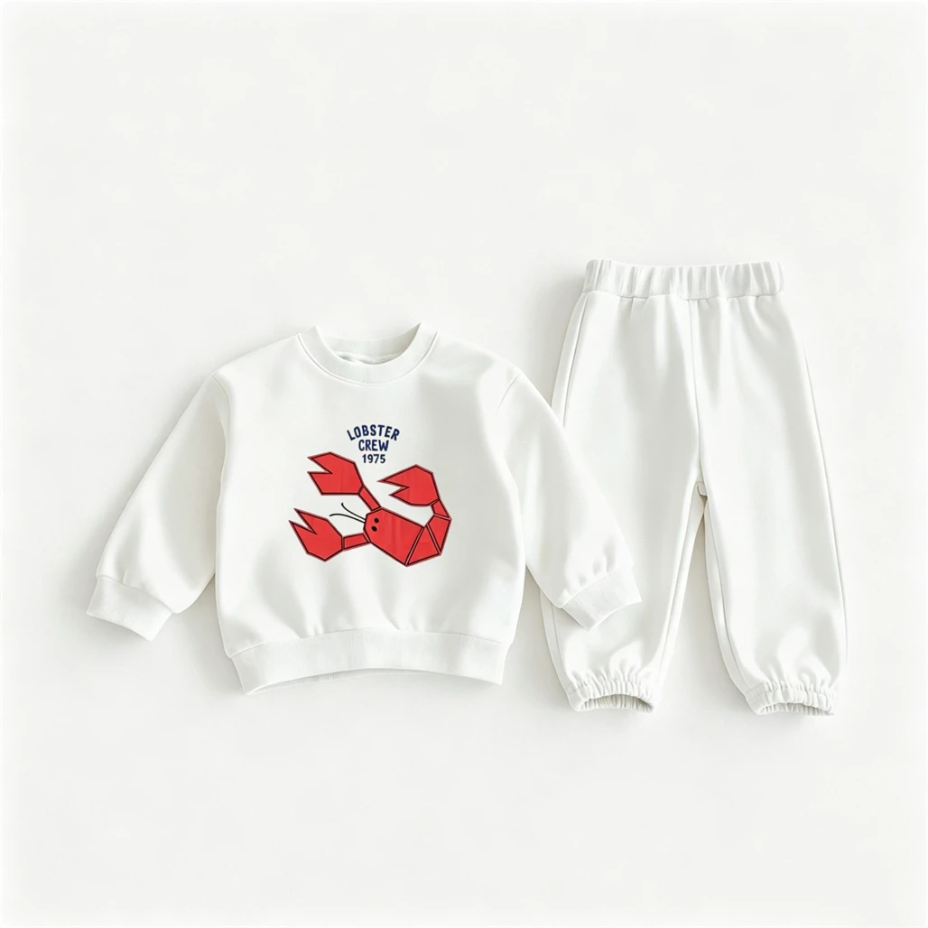 Schöner Kapuzenpullover, einfarbige Jogginghose, Frühlings- und Herbstkleidung, langärmelige Anzüge, Kinder-Cartoon-bedruckte Oberteile, lockere Hosen-Outfits – Detail 3