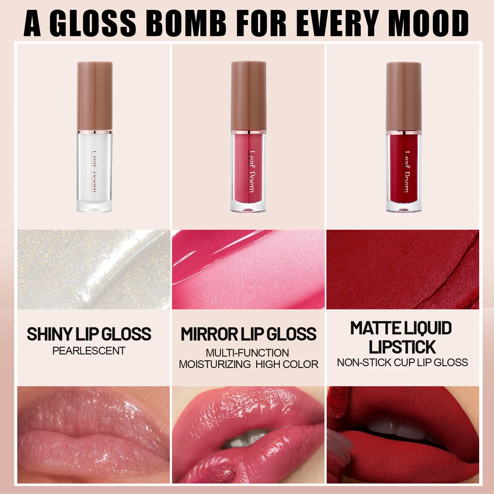 مجموعة ملمع شفاه سائل مكونة من 12 كوبًا غير لاصقًا مع مجموعة ألوان تدوم طويلاً، صندوق هدايا مكياج شفاه غير لامع سهل الاستخدام