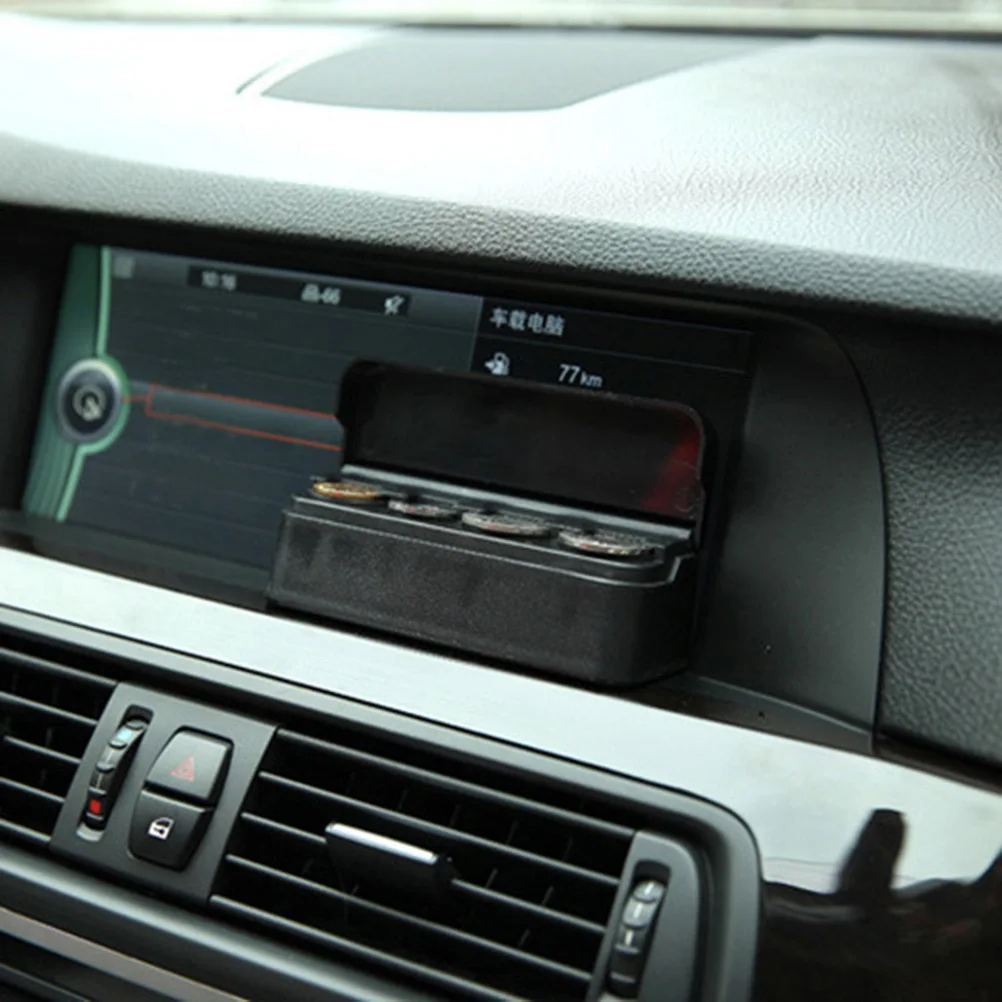 

2Pcs Organizer Plastic Coin Box Durable Holder Easy Install Storage Case for Car Loose Change Home Use