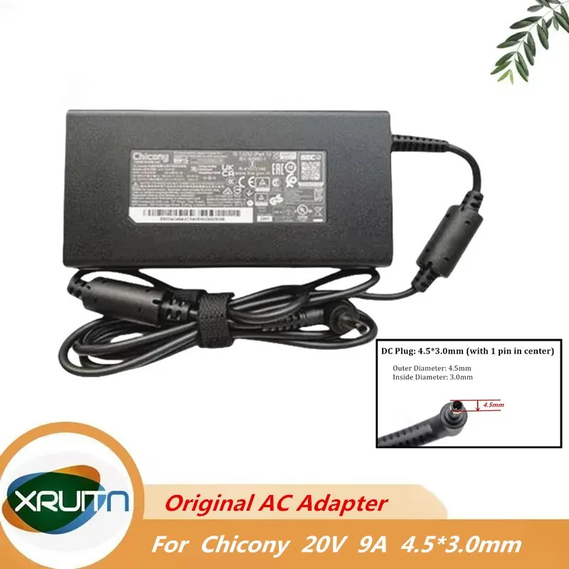 

Оригинальное зарядное устройство Chicony A17-180P4B 20 В 9 А 180 Вт 4,5x3,0 мм для ноутбука MSI 1581, блок питания Liteon PA-1181-76
