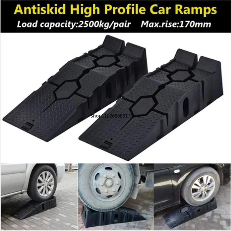 1Pair Black 2500KG Heavy Duty Car Ramps 900mm Long Antiskid Working Ramp Auto Oil Changing Repair Maintenance Jack Lift Tools