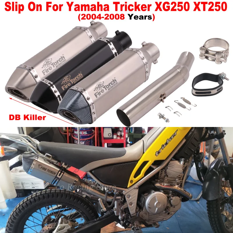 

Slip On For Yamaha Tricker XG250 XT250 2004-2008 Motorcycle Exhaust Escape Modified Mid Link Pipe Moto Muffler Adapter Connect