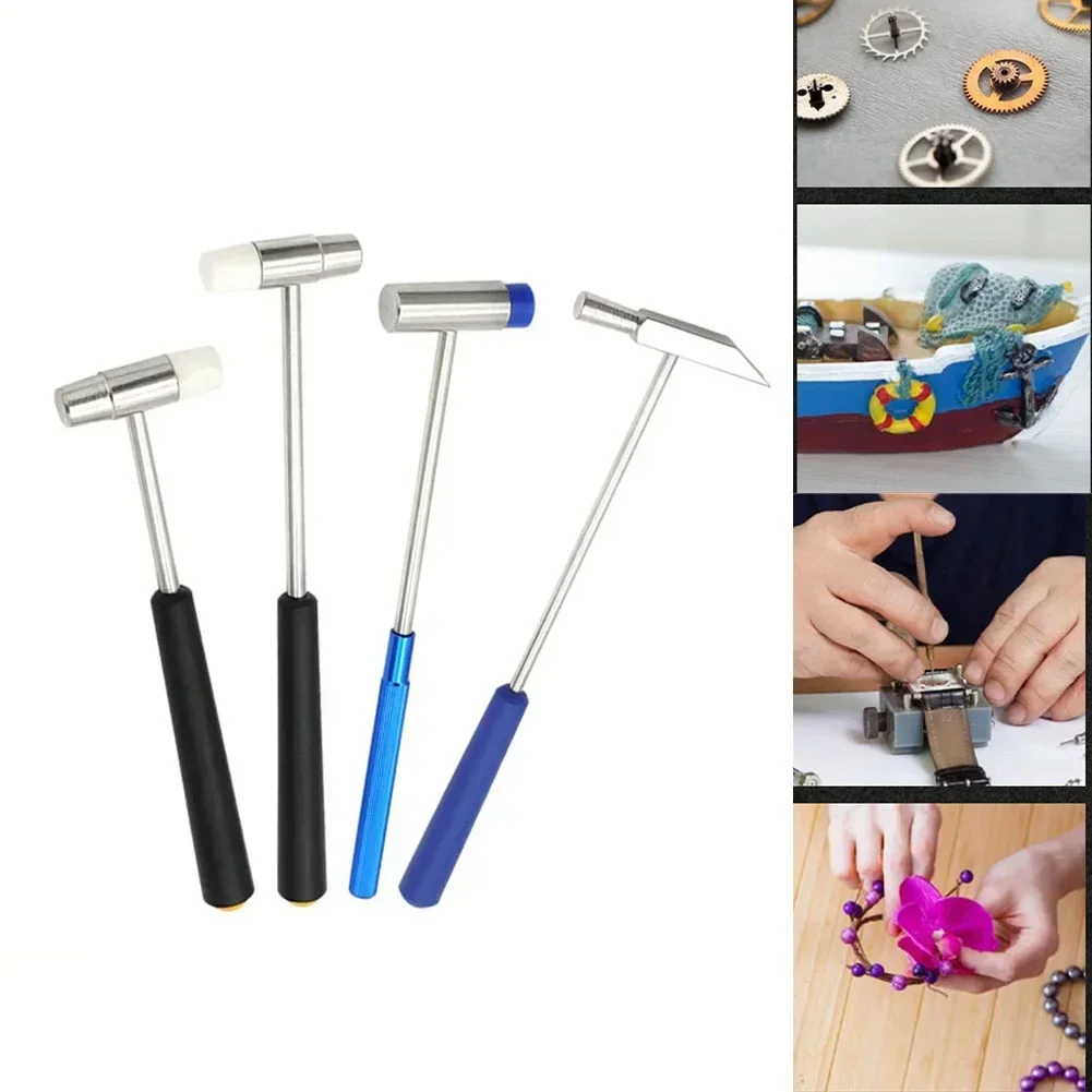 

1pc Mini Hammer Repair Tool DIY Metal Rubber Hammer Double Head For Repairing Watches 150/185/177/198mm