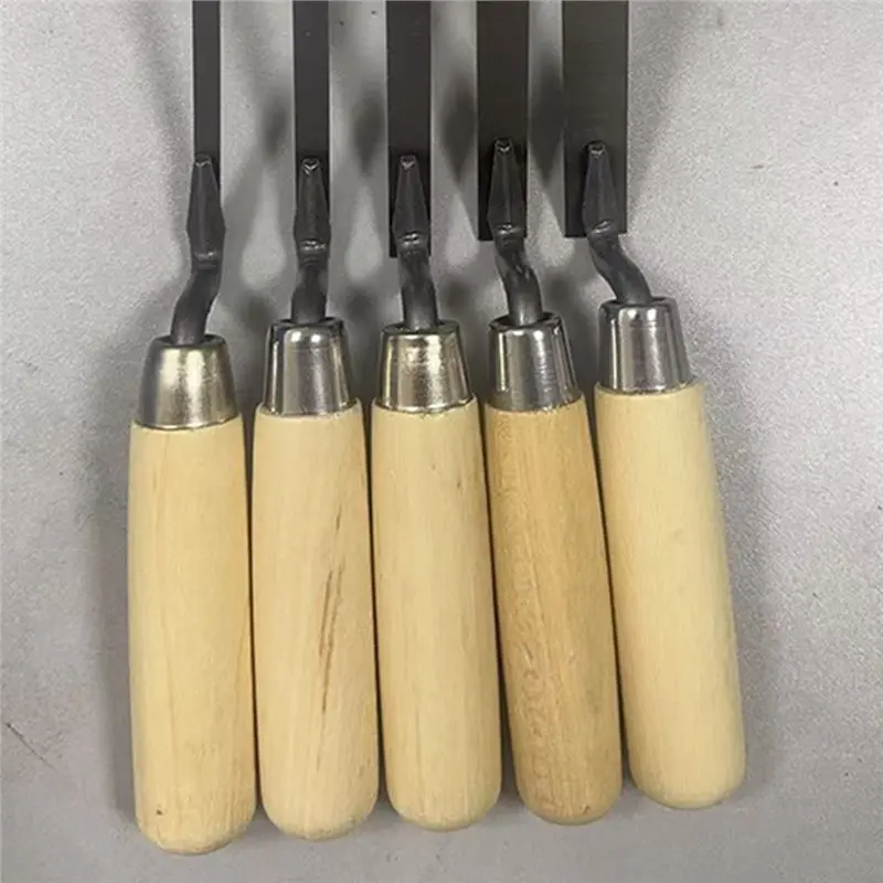 ABXF-Mortar Repair And Masonry Tools 5Pcs Tuck Pointers Trowel Set In Wood Handle 6/8/10/12/15Mm Professional Grade