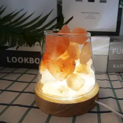 Natural Aromatherapy Himalayan Salt Table Lamps Night Light Natural Raw Stones Crystal Essential Oil Diffuser Nightlight Decor