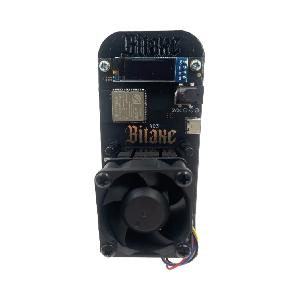 جهاز تعدين Bitaxe Supra 403 Mini BTC Solo | 0.7TH/s ASIC مع شريحة BM1368 | طاقة منخفضة 18 وات | آلة تعدين بيتكوين محمولة وهادئة