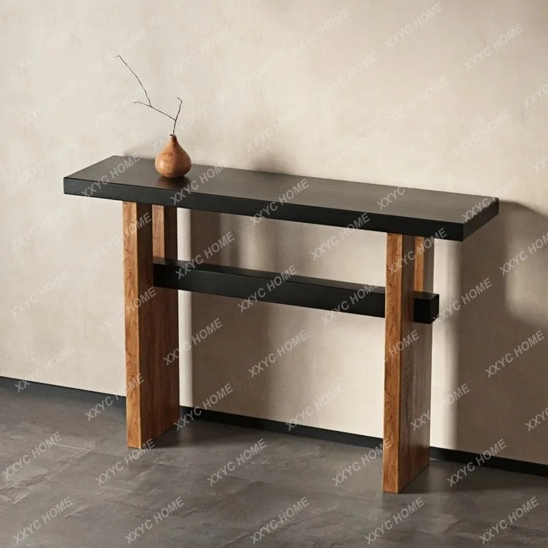 Medieval style solid wood entrance table, simple entry against the wall, side view table,  corridor decoration