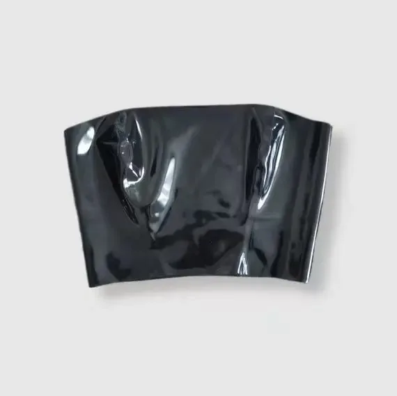 Woman Latex Crop Top Handmade Natural Tube Bandeau Latex Top Latex Shoulderless Crop Top Gummi Female Slim Fitted Halloween wear view 3