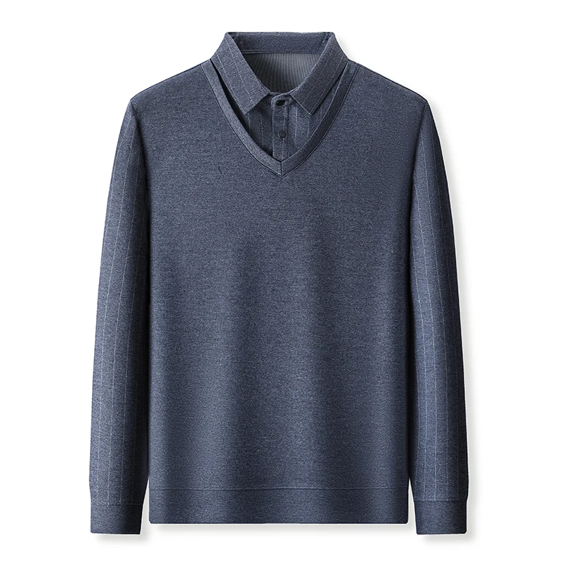 

2025 New Men's Long Sleeved Polo Shirt, Dad Outfit Casual Vacation Two-piece Top C