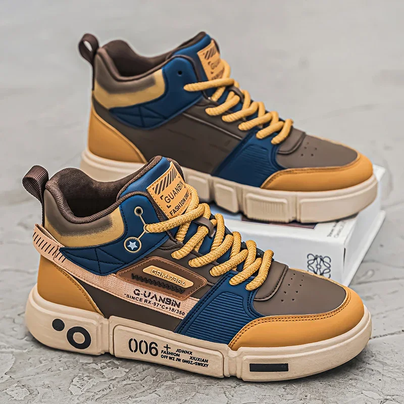 

Casual High Top Board Shoes Sneakers Men Vulcanized Shoes Male Walking Sport Shoes Outdoor Sneakers Male Soft Sole Walking Boots