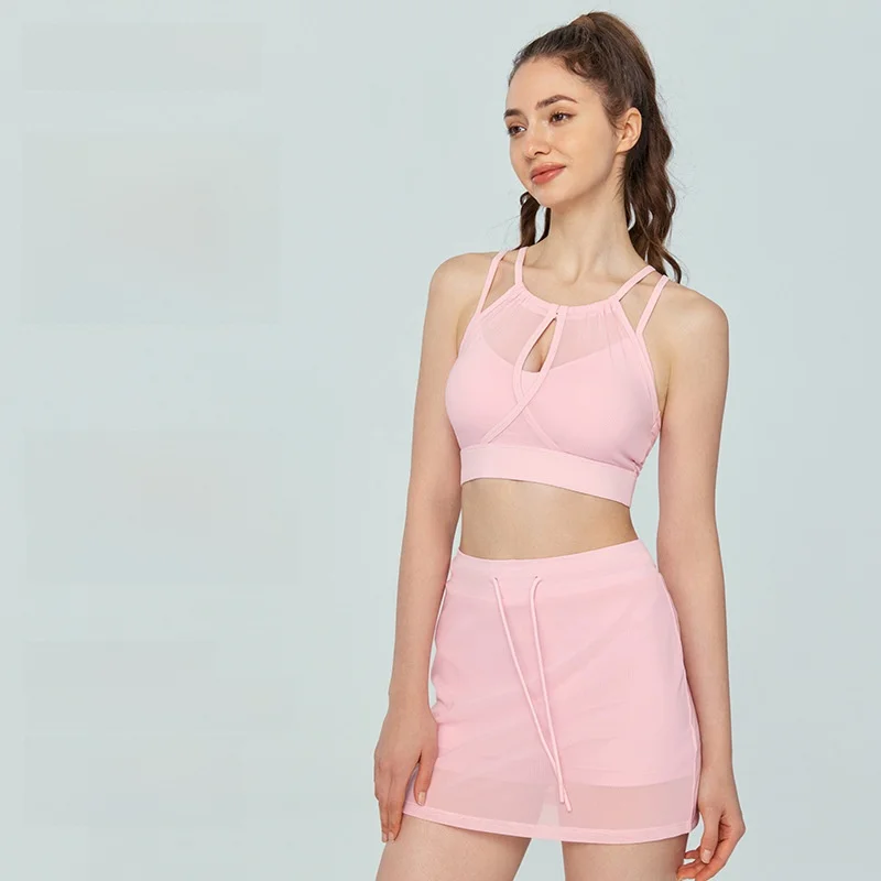 

Женский сетчатый жилет для йоги в стиле Pure Desire, искусственный двухсекционный милый сексуальный красивый спортивный топ с красивой спиной, приятный для кожи