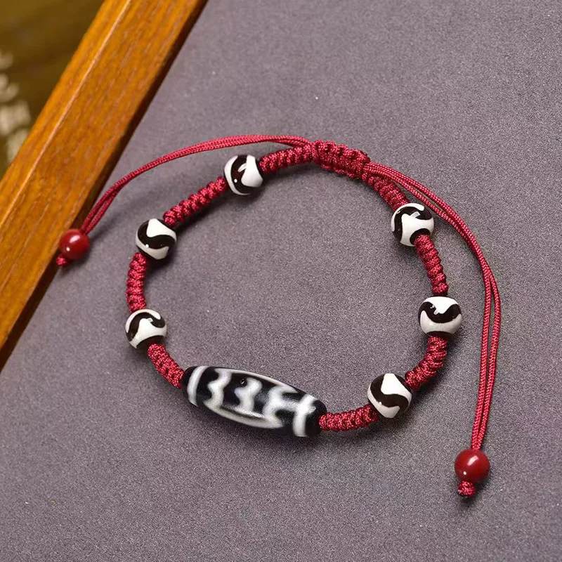 العقيق الطبيعي متعدد جوهرة حبل مضفر الأخضر تارا العظيم الطيور Dzi حبة سوار