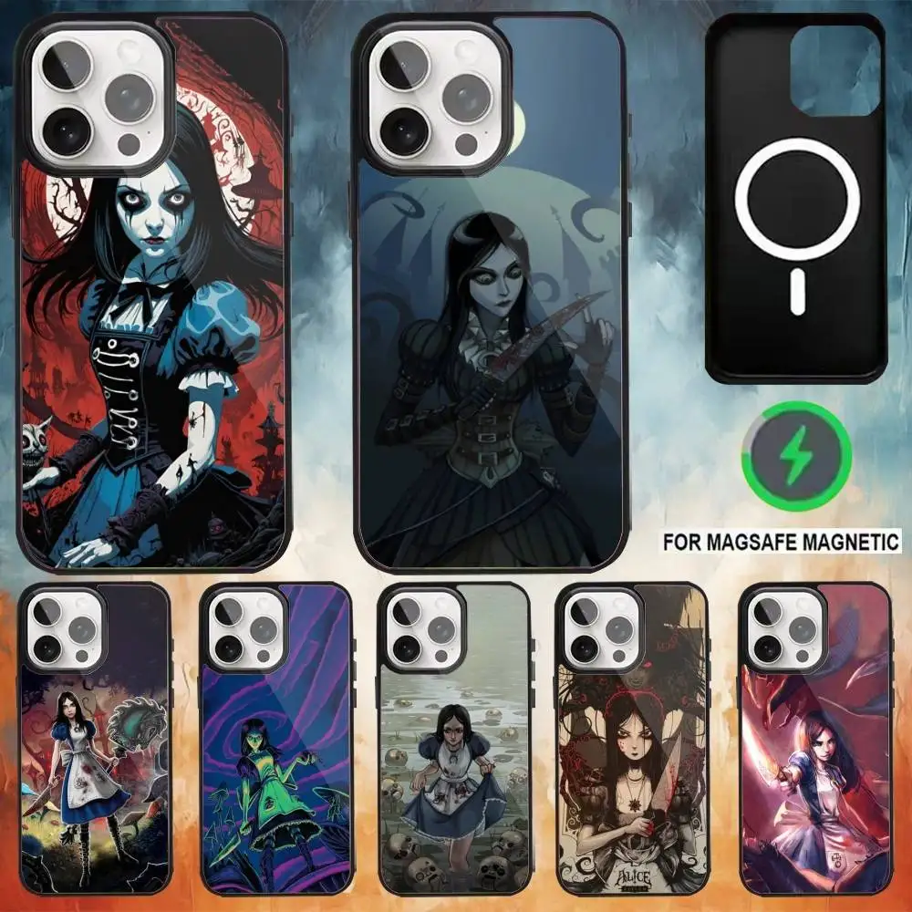 

A-Alice Madness R-Returns Phone Case For iPhone17,16,15,14,13,12,11 Plus,Pro Max Magnetic For Magsafe Wireless Charging