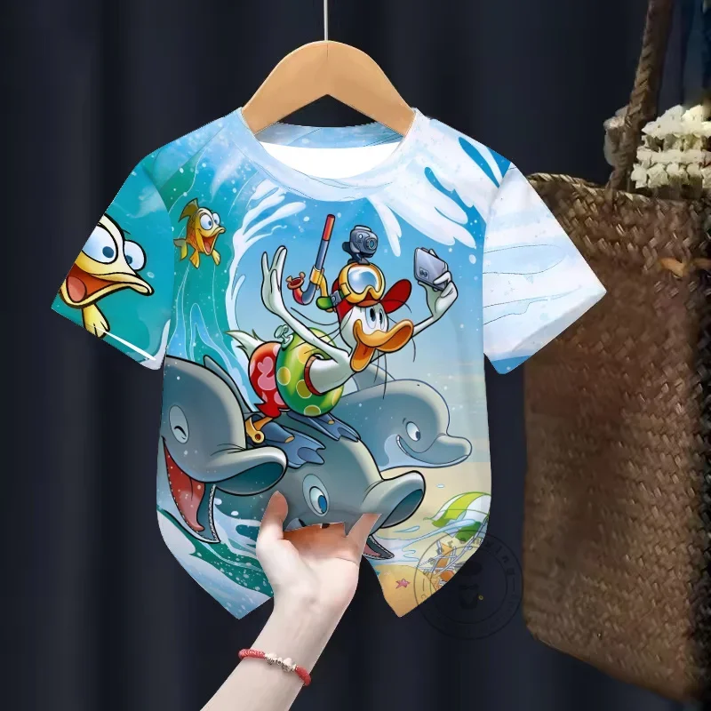 

Hot Donald Duck Cartoon T-Shirt Summer Kids Wear Boys Girls Fashion 3D Printed Casual Comfortable Top Fit