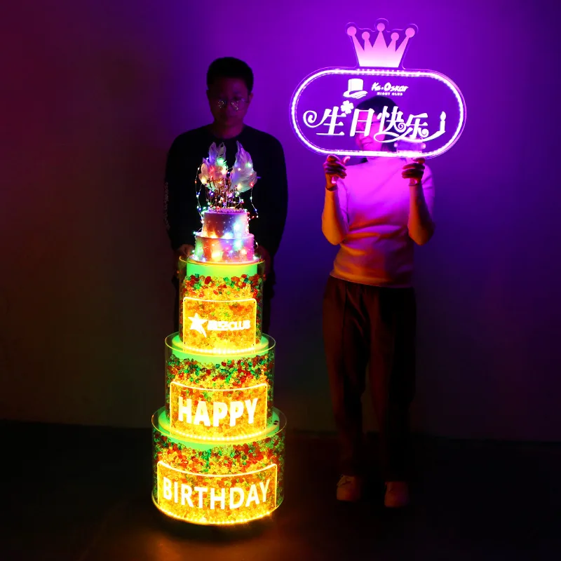 

LED cake cart bar night club ktv club restaurant mobile birthday birthday party room arrangement wine cart