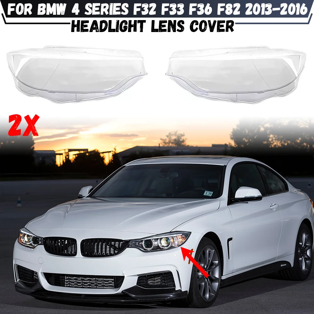 

For BMW 4 Series F32 F33 F36 F82 M4 2013 2014 2015 2016 Headlamp Cover Transparent Lamp Shade Case Headlight Shell Lens