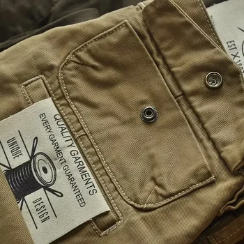 2024 Heren Nieuwe Cargo Broek American Retro Heavy-Duty Werkkleding Broek Man Slijtvaste Losse Broek Met Rechte Pijpen Casual Broek