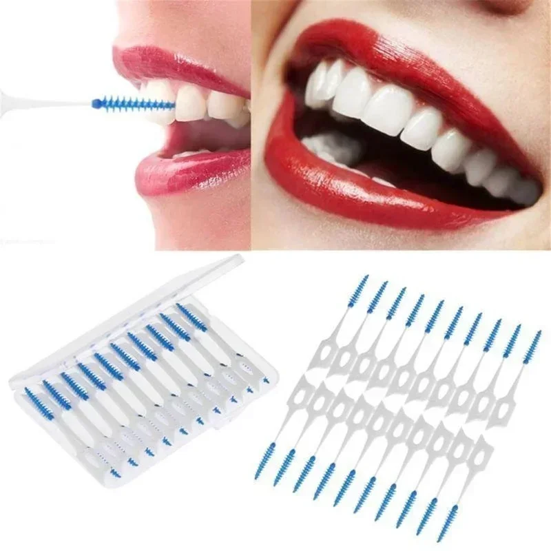 

120Pcs/set Silicone Interdental Brushes Super Soft Dental Cleaning Brush Teeth Care Dental floss Toothpicks Oral Tools