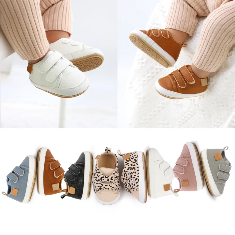 Newborn Baby Shoes Leather Casual Non-slip Toddler Infant Kids Boys Girl Walker Sneakers