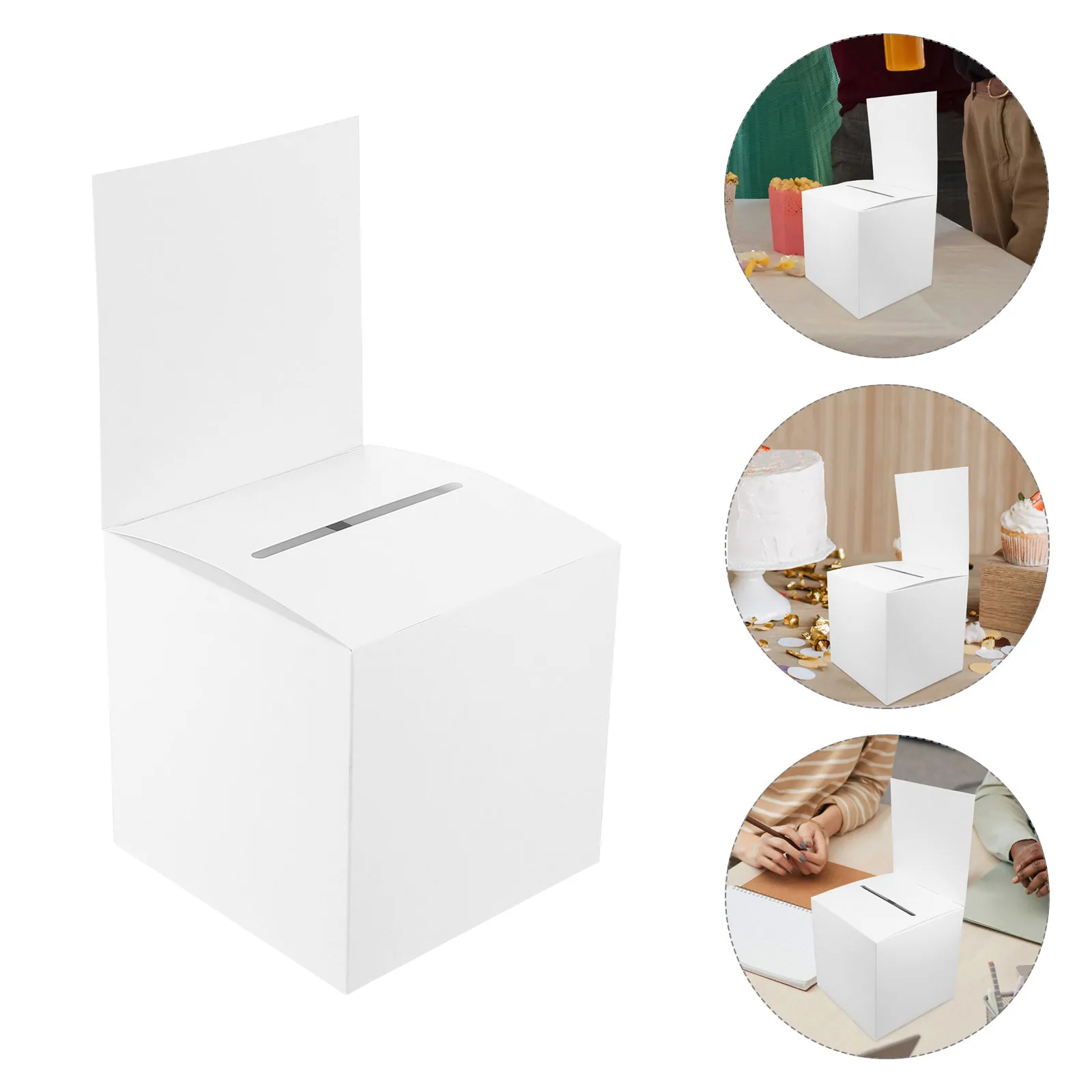 

4pcs Raffle Box Paper Voting Box For Business Meeting Party Donation Storage Bin Multi-Function Ballot Case Reusable Ticket