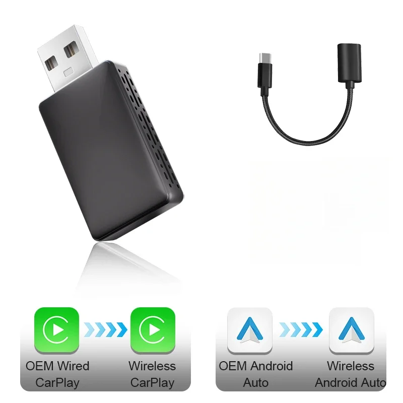 Nieuwste draadloze CarPlay Android Auto bedraad naar draadloze adapter Plug and Play Connect Universal voor Nissan draadloze adapter
