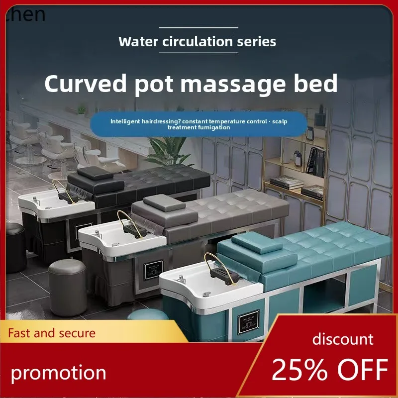 

CZ Stainless Steel Head Therapy Shampoo Bed Water Circulation Steaming Massage