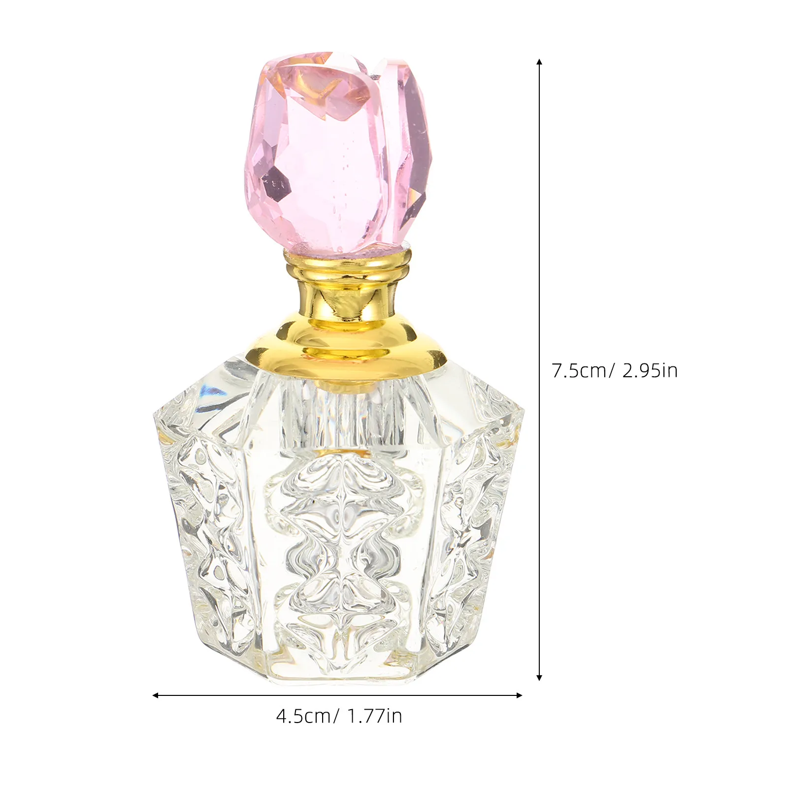 Transparent Crystal Glass Perfume Bottle Elegant Decorative Refillable Home Fragrance Spray Container Portable Clear Glass - view 2