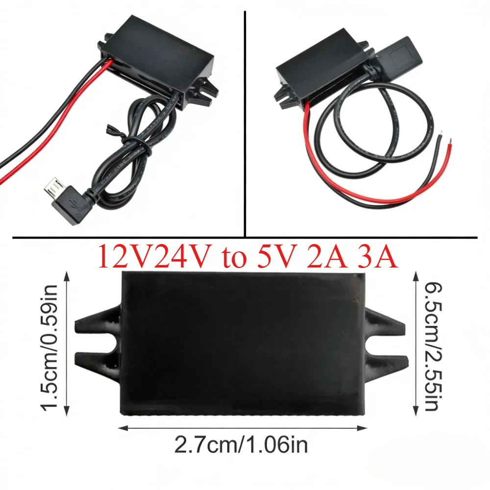 12V24V to 5V 2A 3A Power Supply Module Mini USB Micro USB Male Female Type-C Adapter 10W 15W 24W DC-DC Step Down Buck Converter