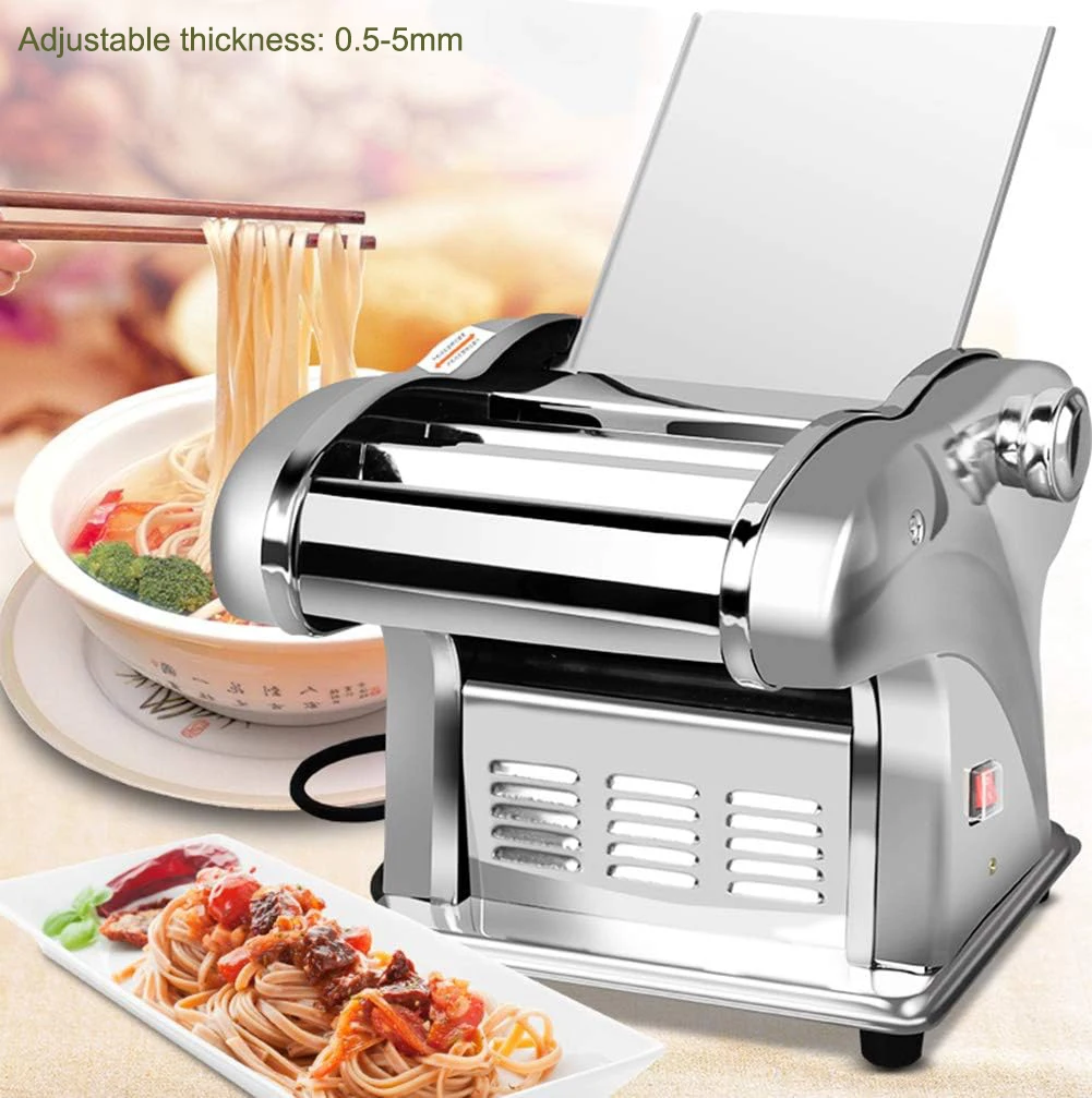 Macchina per pasta elettrica Pressa per noodle Macchina per gnocchi in acciaio inossidabile Taglierina per tagliatelle a rulli per spaghetti Tagliatelle 6 velocità