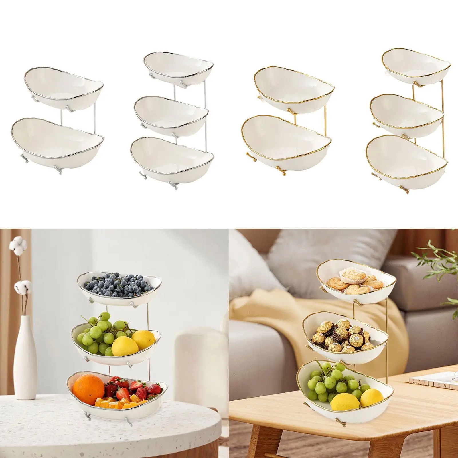 

Ceramic Fruit Bowl for Kitchen Counter,Tiered Fruit Basket ,Fruit Display Stand