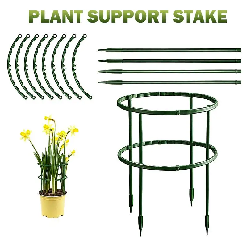 Garden Plant Support Cage Plie Flower Stand Holder Plastic Semicircle Green House Orchard Fixing Rod Gardening Bonsai Tools