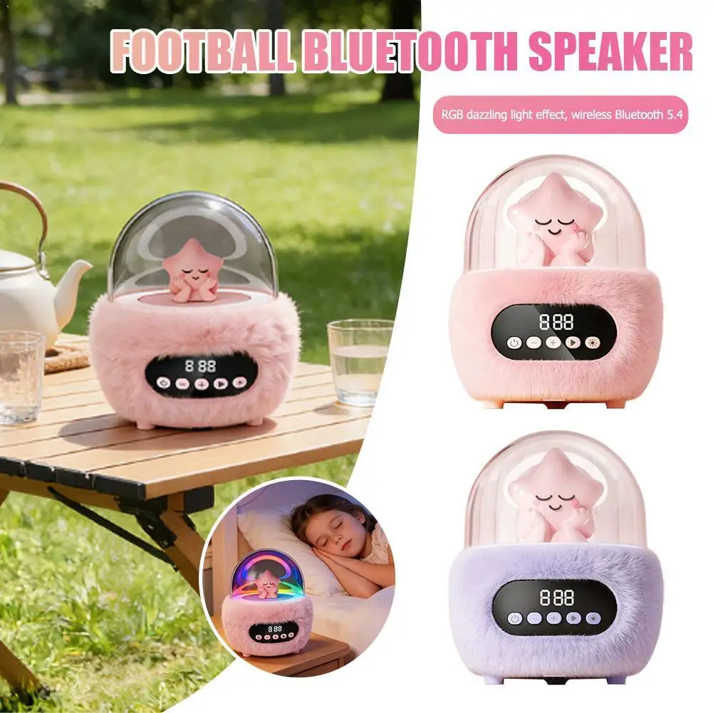 

Милый плюшевый Bluetooth-динамик 3-в-1 с микрофоном, RGB-ночником, будильником, портативный беспроводной музыкальный плеер, подарок для девочек и детей