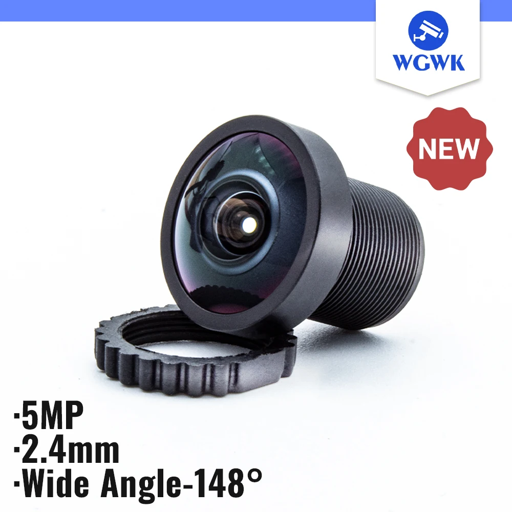 

WGWK-4379 CCTV Camera Lens 5MP 2.4mm M12 Mount Fisheye 148 Degree Wide Viewing F2.0 Optional For Surveillance Security IP Camera