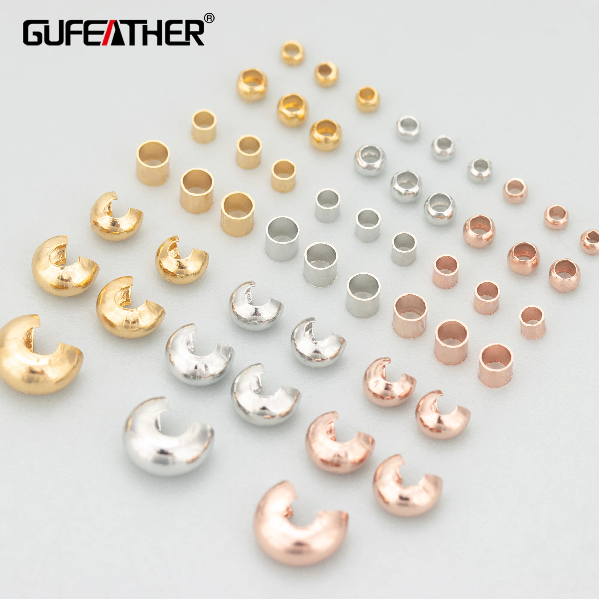 GUFEATHER、1 パック、MG28、ジュエリー アクセサリー、ポジショニング ビーズ、18K ゴールドメッキ、銅、固定バックル クリップ バックル ビーズ、ジュエリー作り