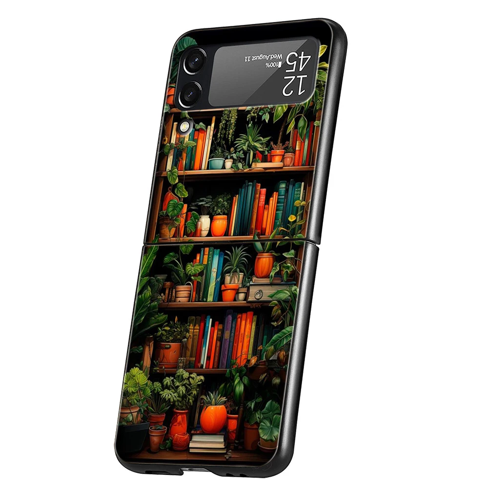 Read Books illustration Hard PC Phone Case For Samsung Galaxy Z Flip 6 5 4 Black Cover For Galaxy Z Flip 3 Foldable Shockproof – Detail 5