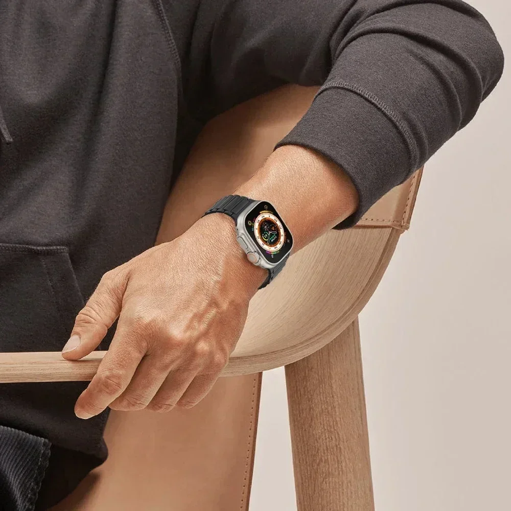 Magnetic Loop for Apple Watch Bands 49mm 45mm 44mm 41mm 40mm 38mm Silicone Bracelet iWatch Series 9 8 7 6 5 4 3 Se ultra 2 strap image 5