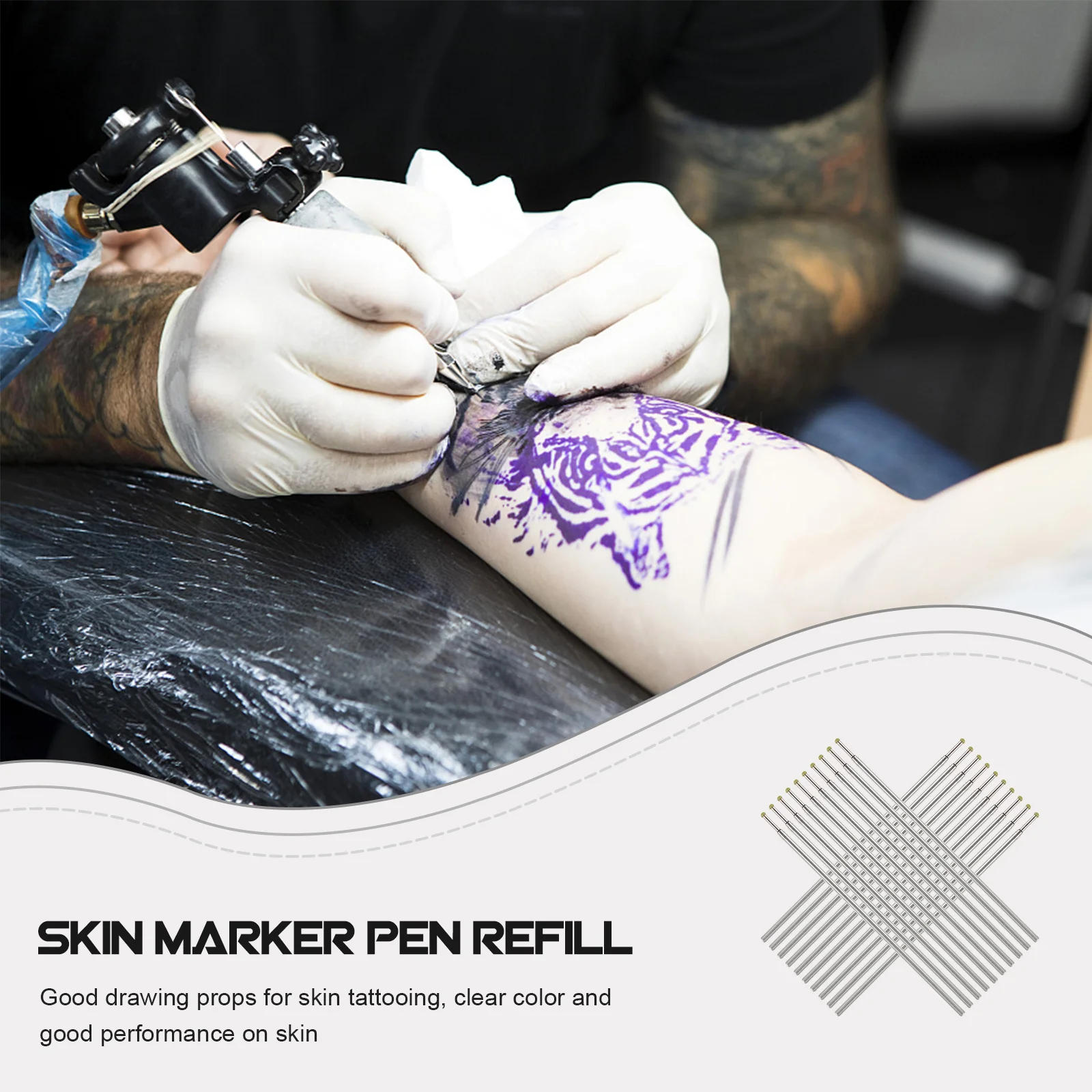 

20 шт., сменные стержни для ручек для татуировки, профессиональные маркеры для кожи, линии с тонким наконечником для маркировки бровей, инструменты для перманентной татуировки