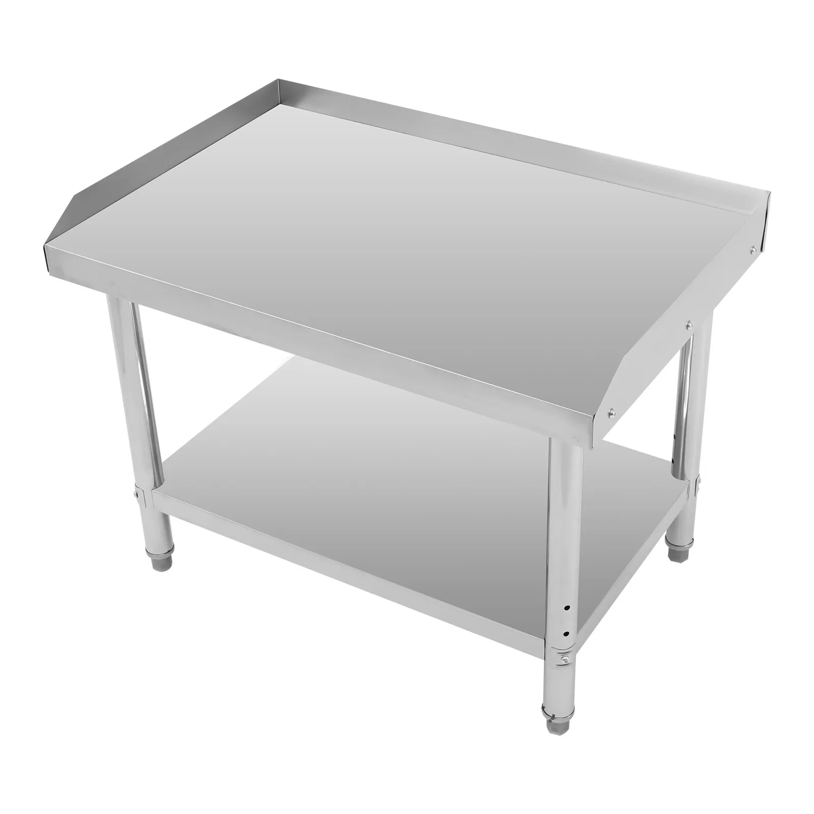 Meja Kerja Komersial yang Dapat Disesuaikan dengan Meja Persiapan Backsplash Sidesplash untuk Penyimpanan Dapur