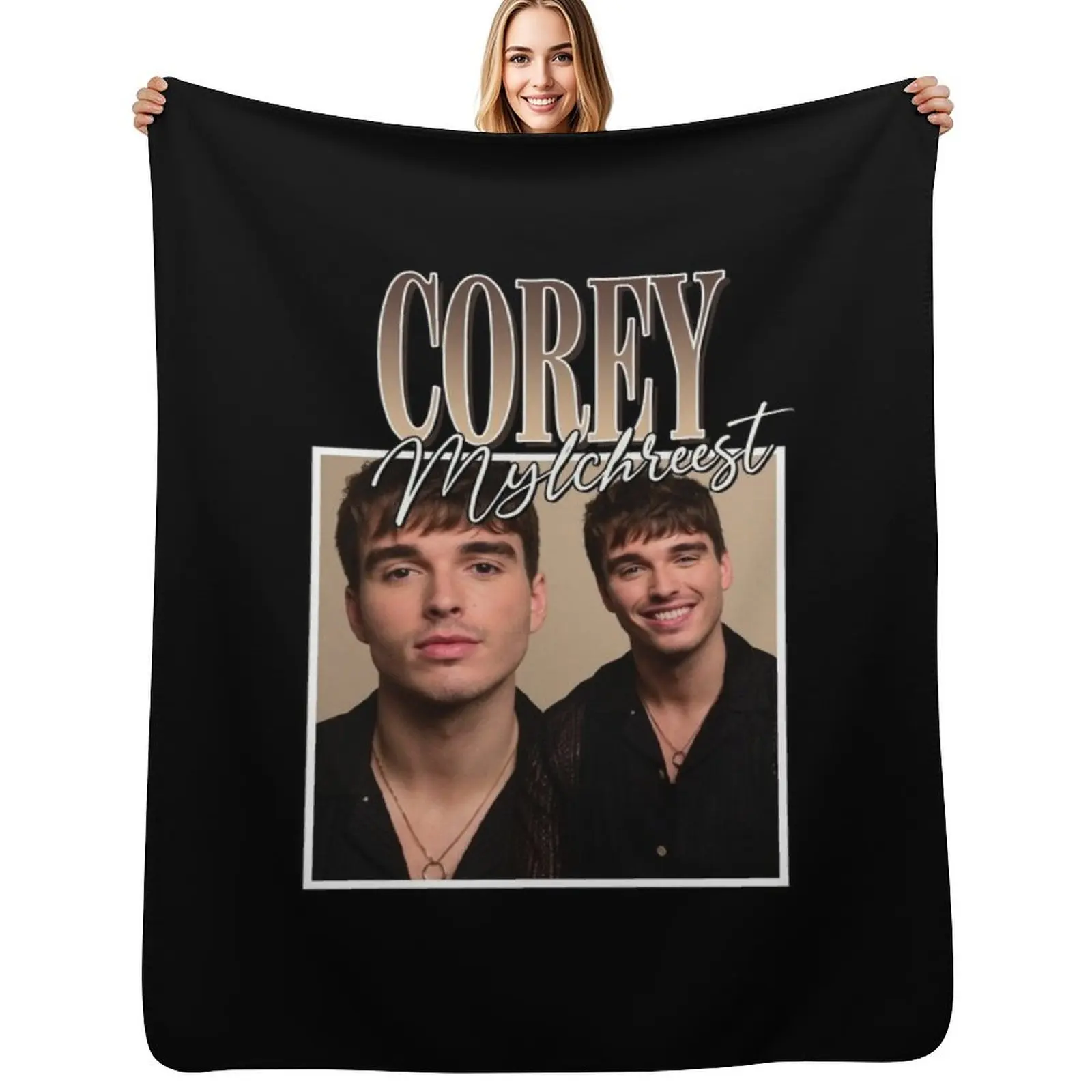 Corey Mylchreest Throw Blanket Travel Size Cozy Blanket for Plane Train